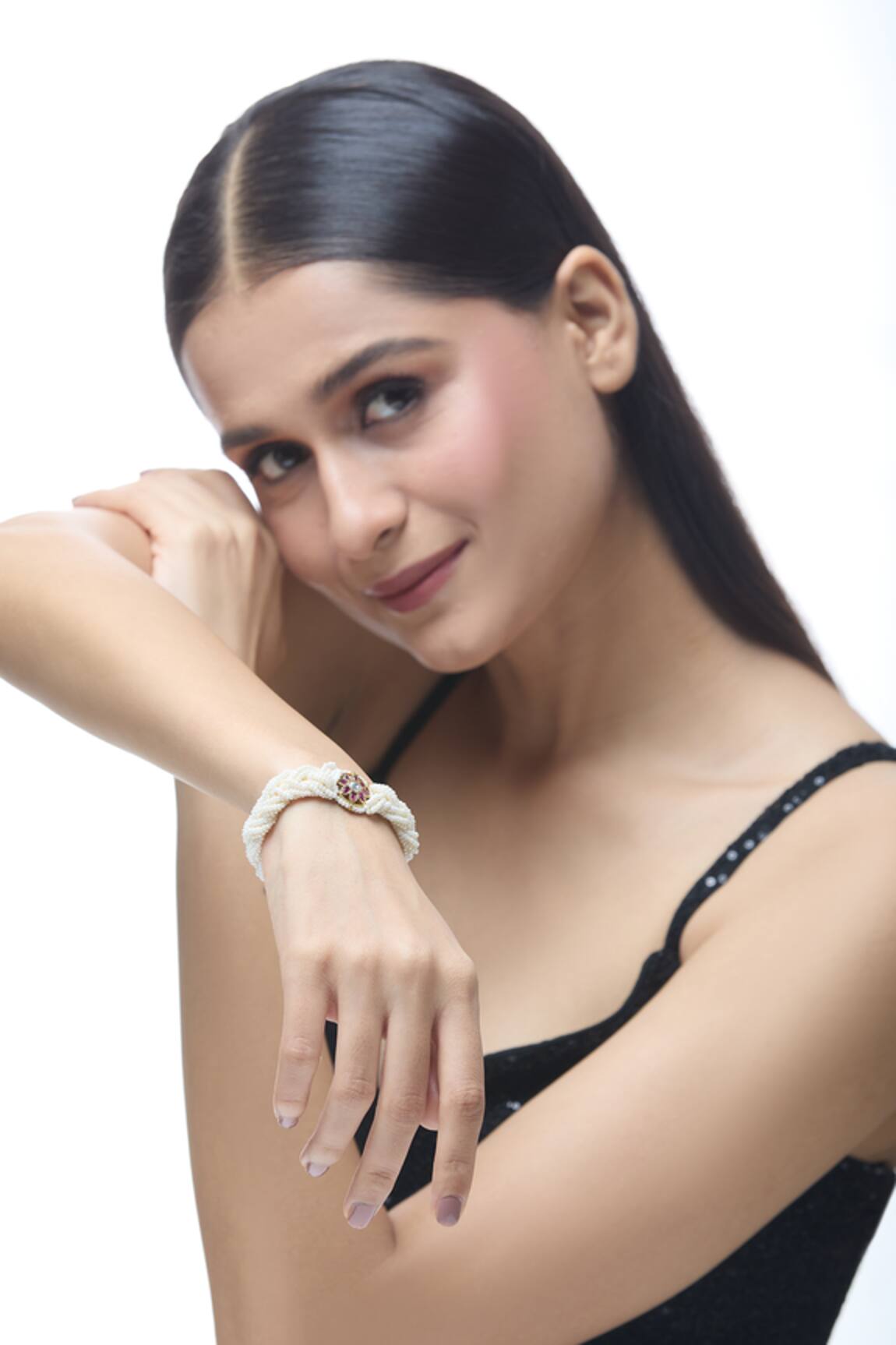 Just Shradhas Natural Stone Embellished Bracelet 