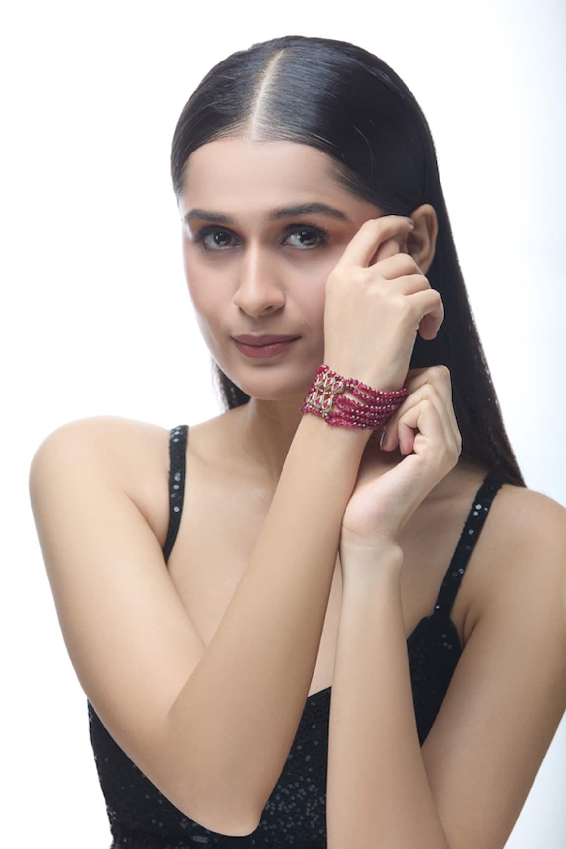 Just Shradhas Stone Layered Bracelet 