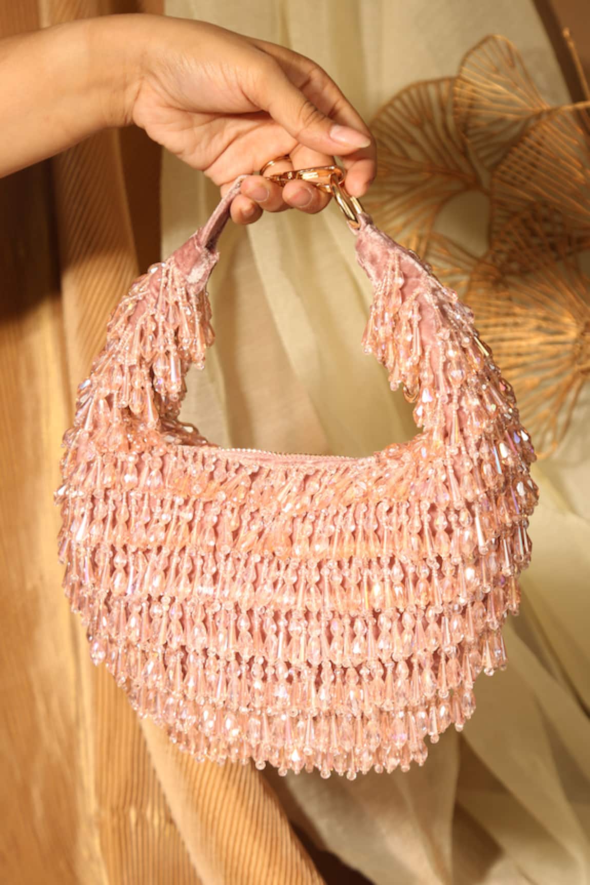 Aloha by PS Velvet Glass Crystal Embellished Bag