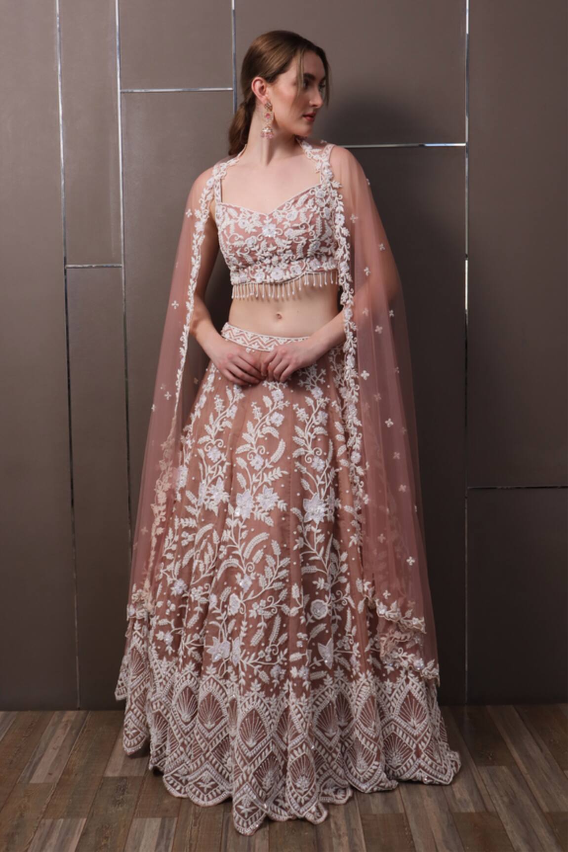 Sayisha Hand Embroidered Blouse Lehenga Set 