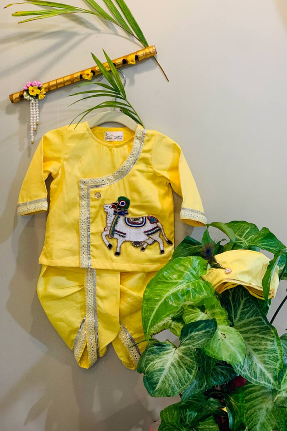 Rage Attire-Sweta Saria Kaamdhenu Embroidered Kurta With Dhoti Pant Set