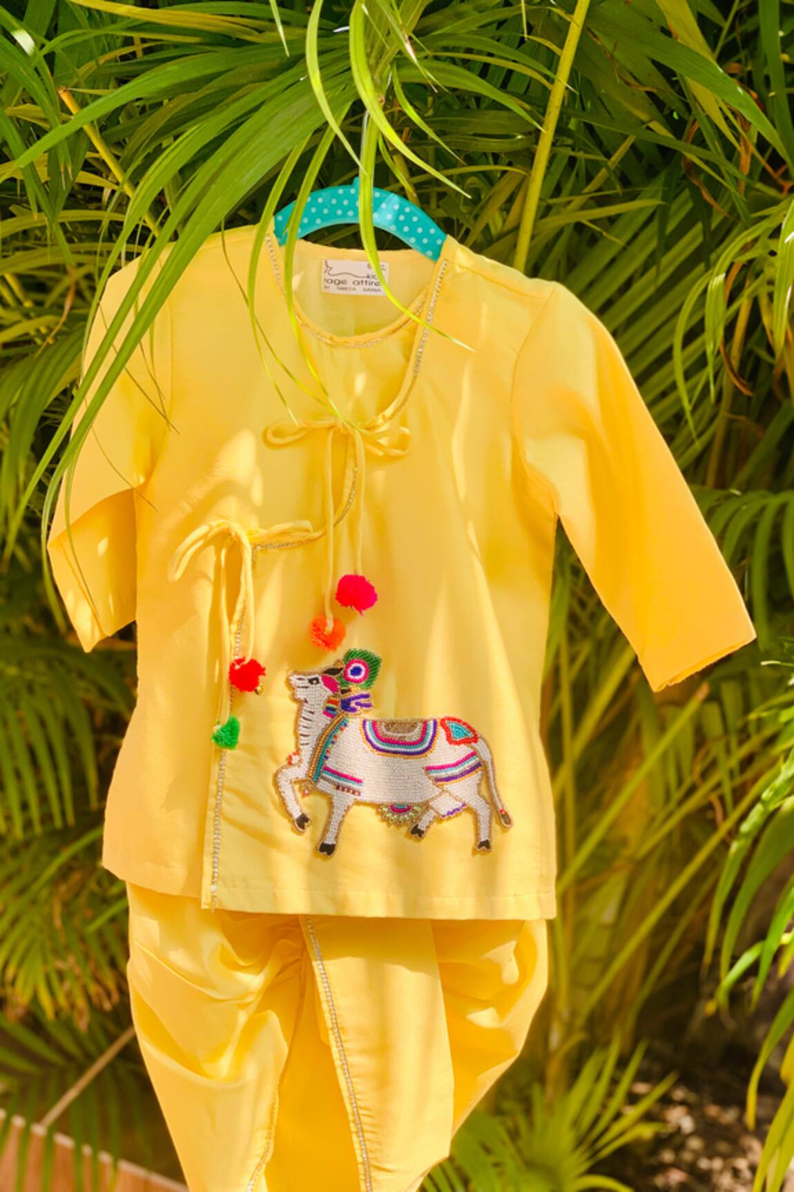 Rage Attire-Sweta Saria Kaamdhenu Embroidered Kurta With Dhoti Pant