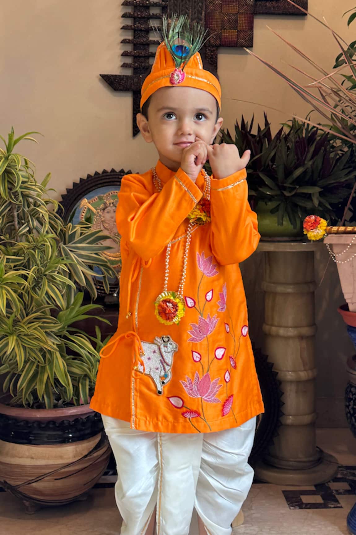 Rage Attire-Sweta Saria Pichwai Embroidered Kurta With Dhoti Set