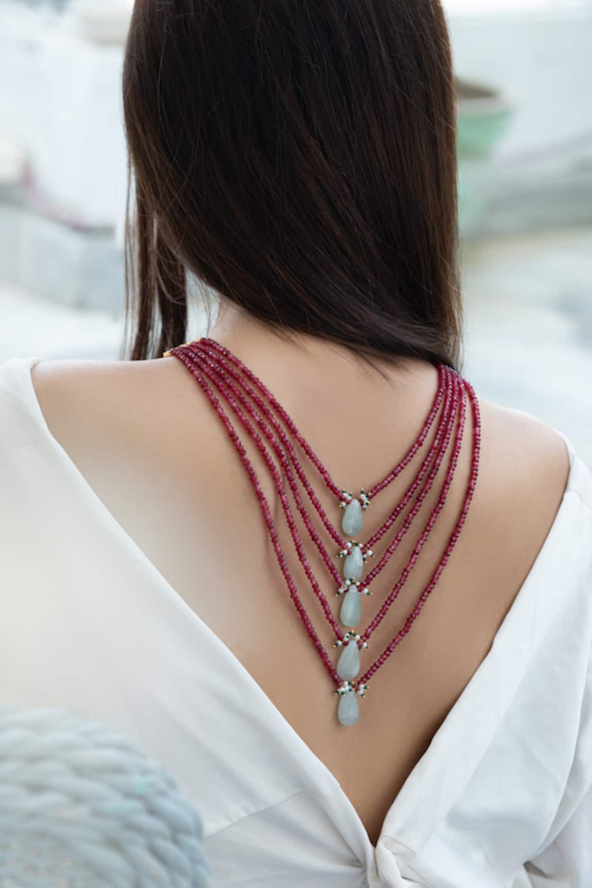 Do Taara Shell Pearl Embellished Layered Necklace