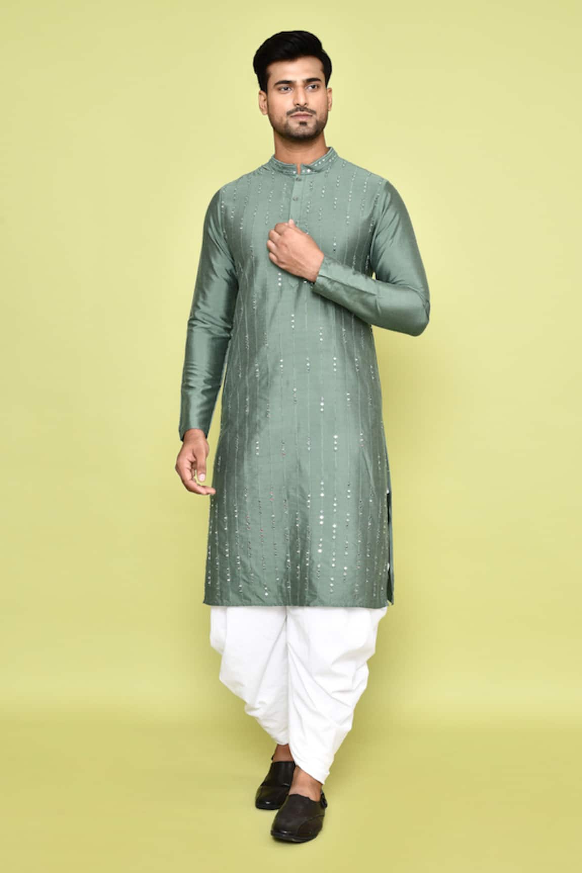Arihant Rai Sinha Linear Mirror Embroidered Kurta With Patiyala 