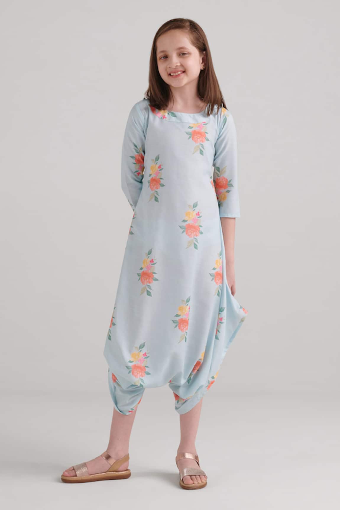 Pasha India Floral Back Tie-Up Dhoti Jumpsuit 