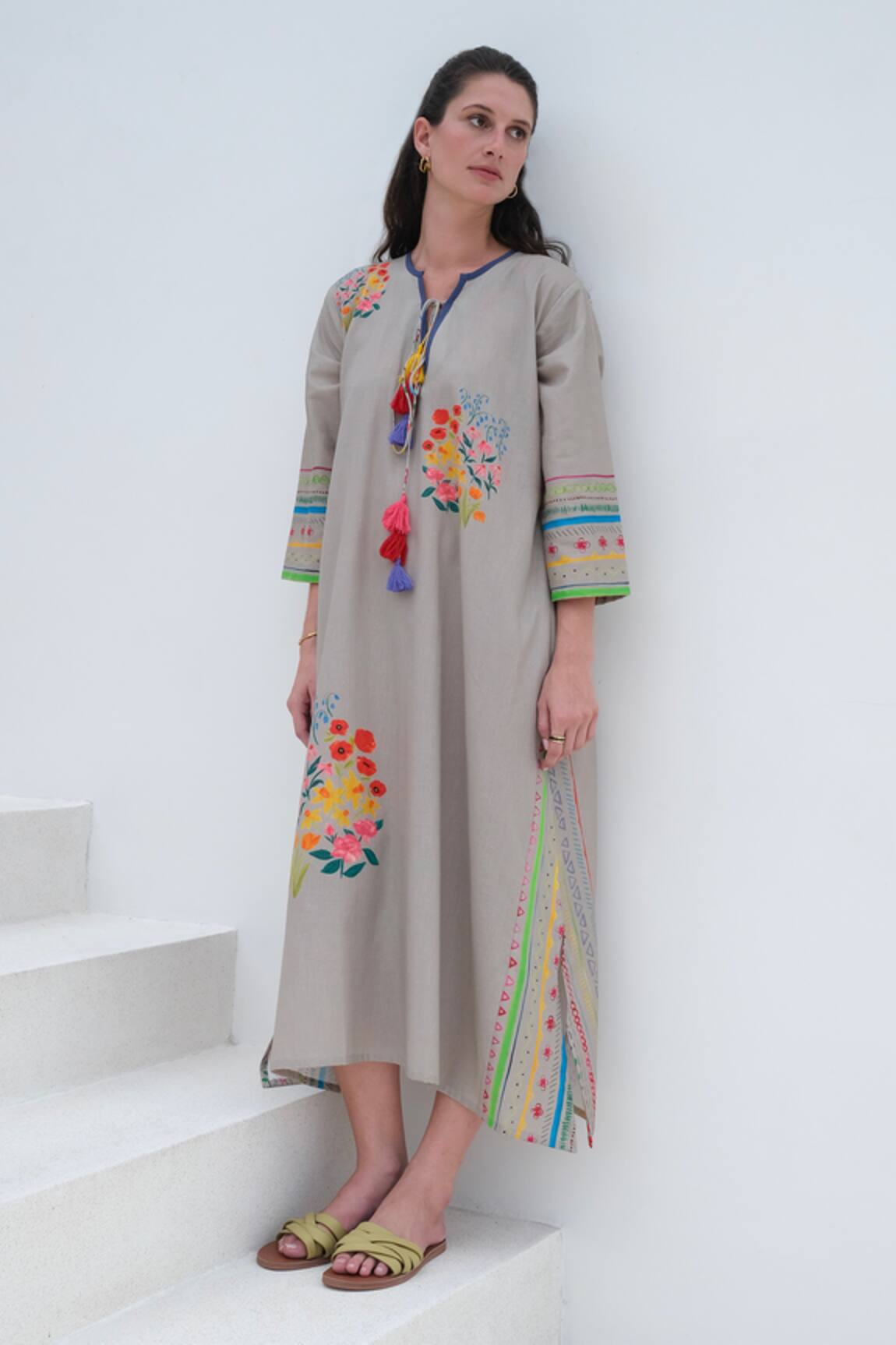 Roza Positano Floral Print Dress