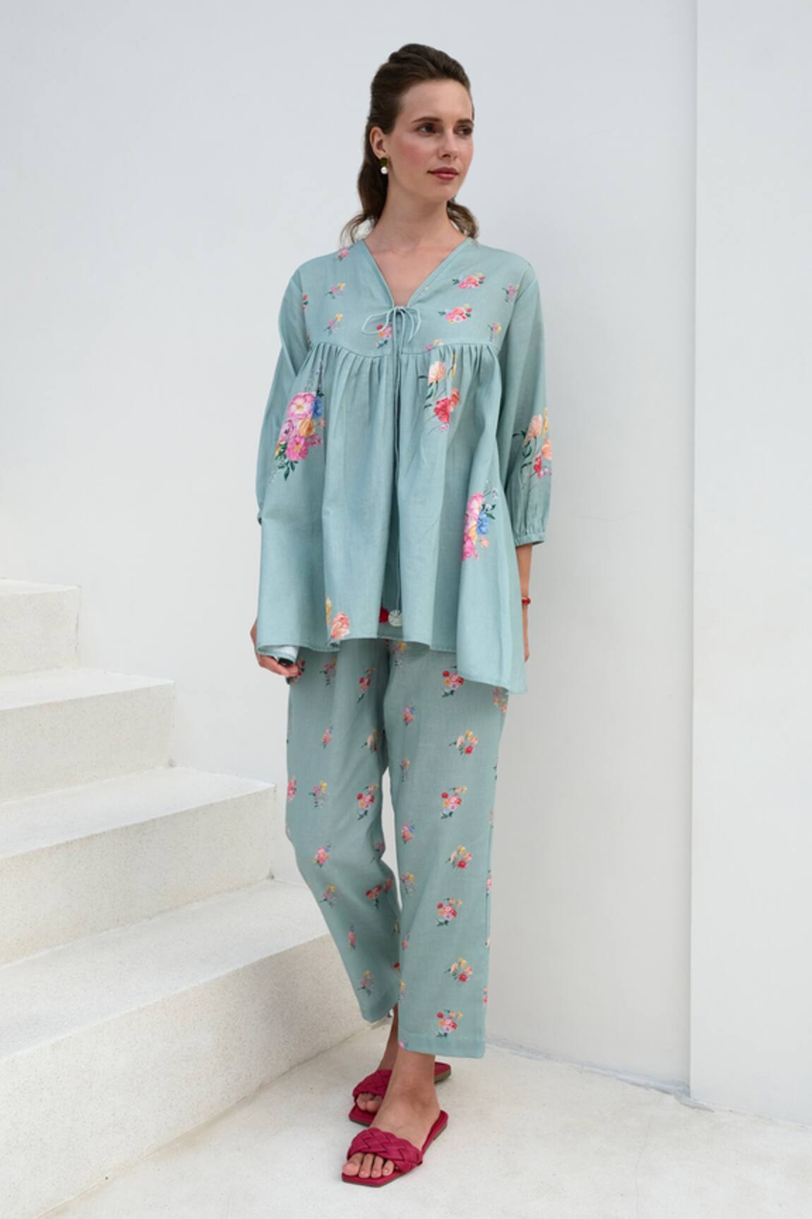 Roza Rosita Print Top With Pant