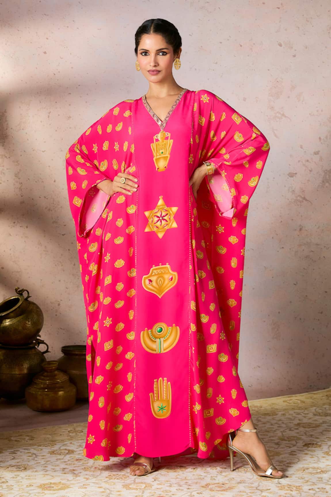 Masaba Trinkets Print Slit Kaftan