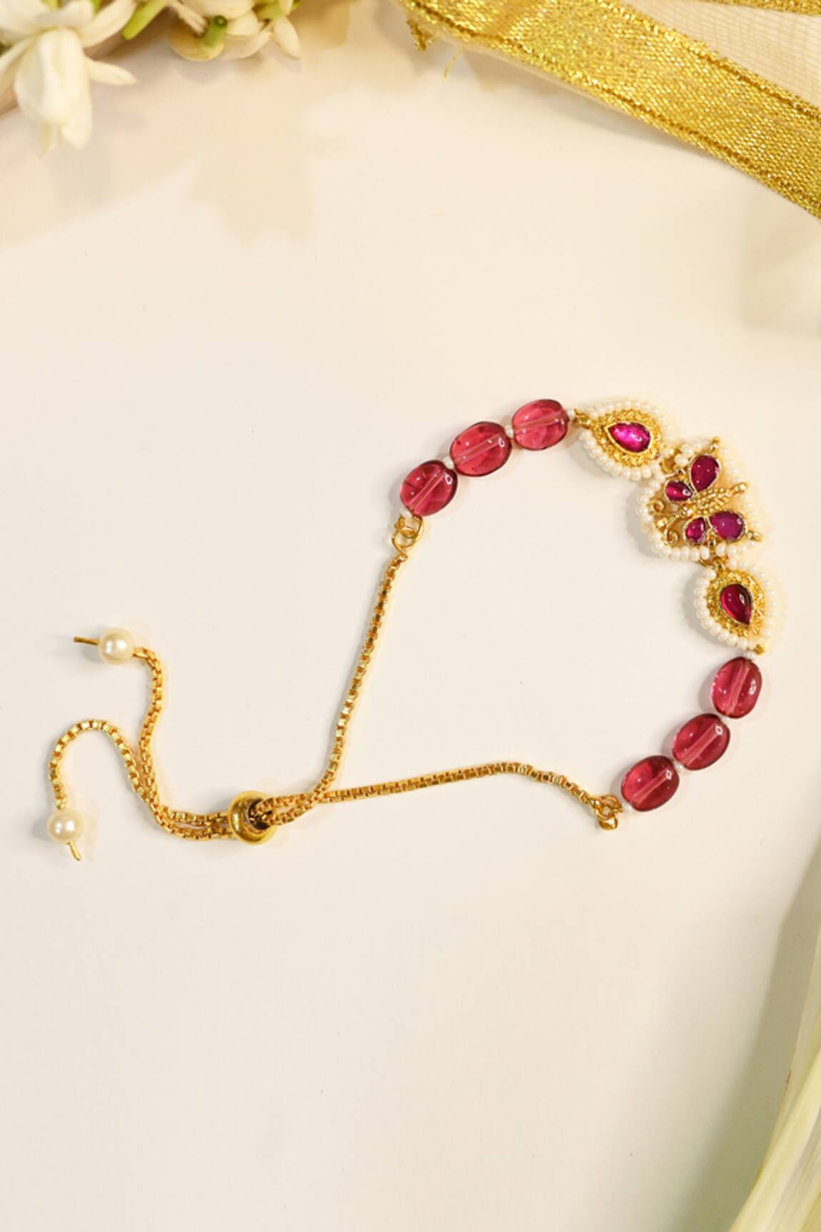 Shlok Jewels Kundan Butterfly Motif Rakhi 