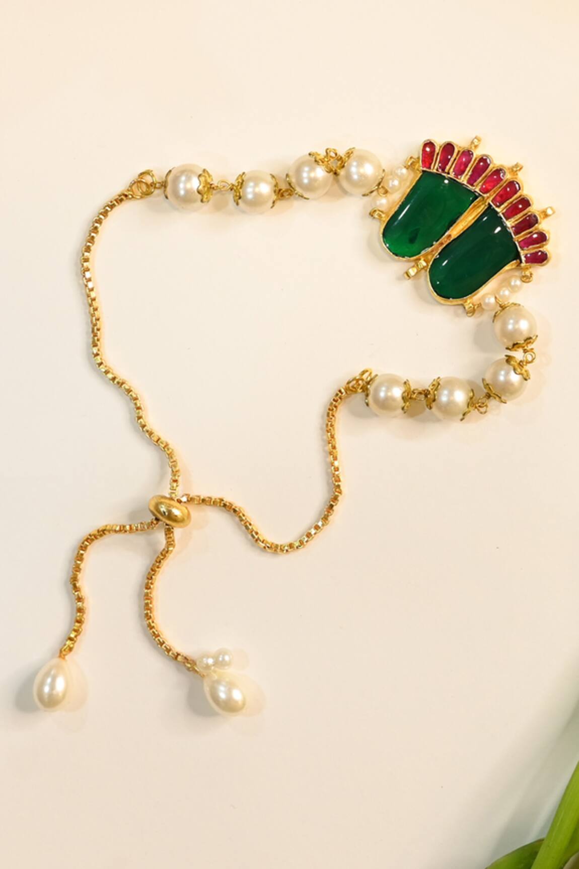 Shlok Jewels Kundan Floral Rakhi 