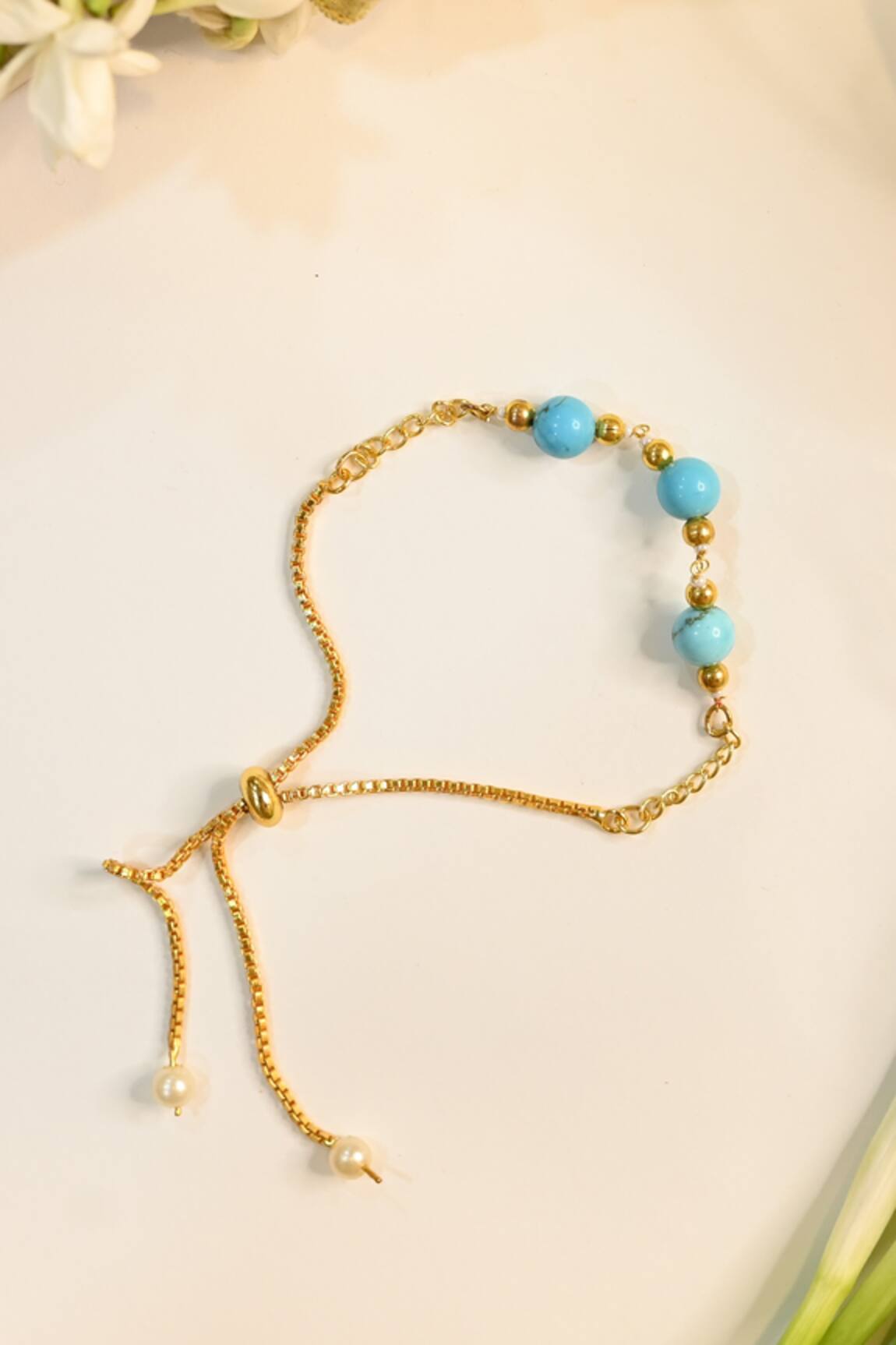 Shlok Jewels Blue Semi Precious Stone Rakhi 