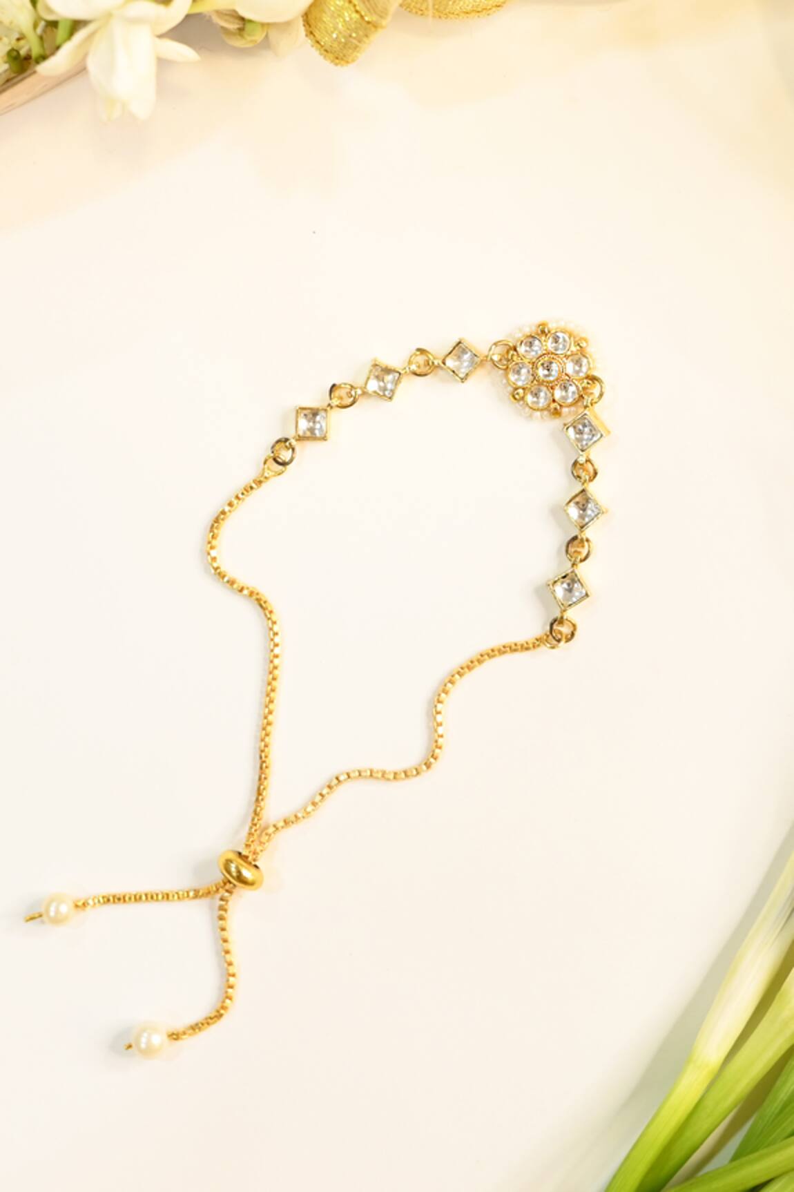 Shlok Jewels Kundan Floral Rakhi 