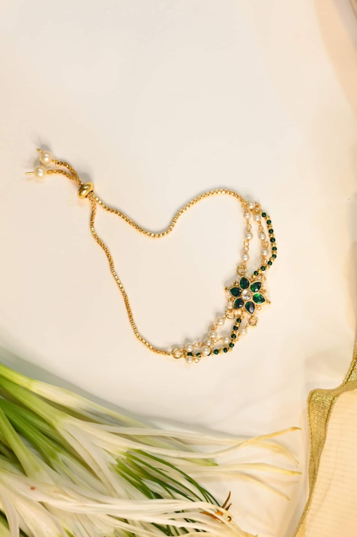 Shlok Jewels Kundan Floral Rakhi 