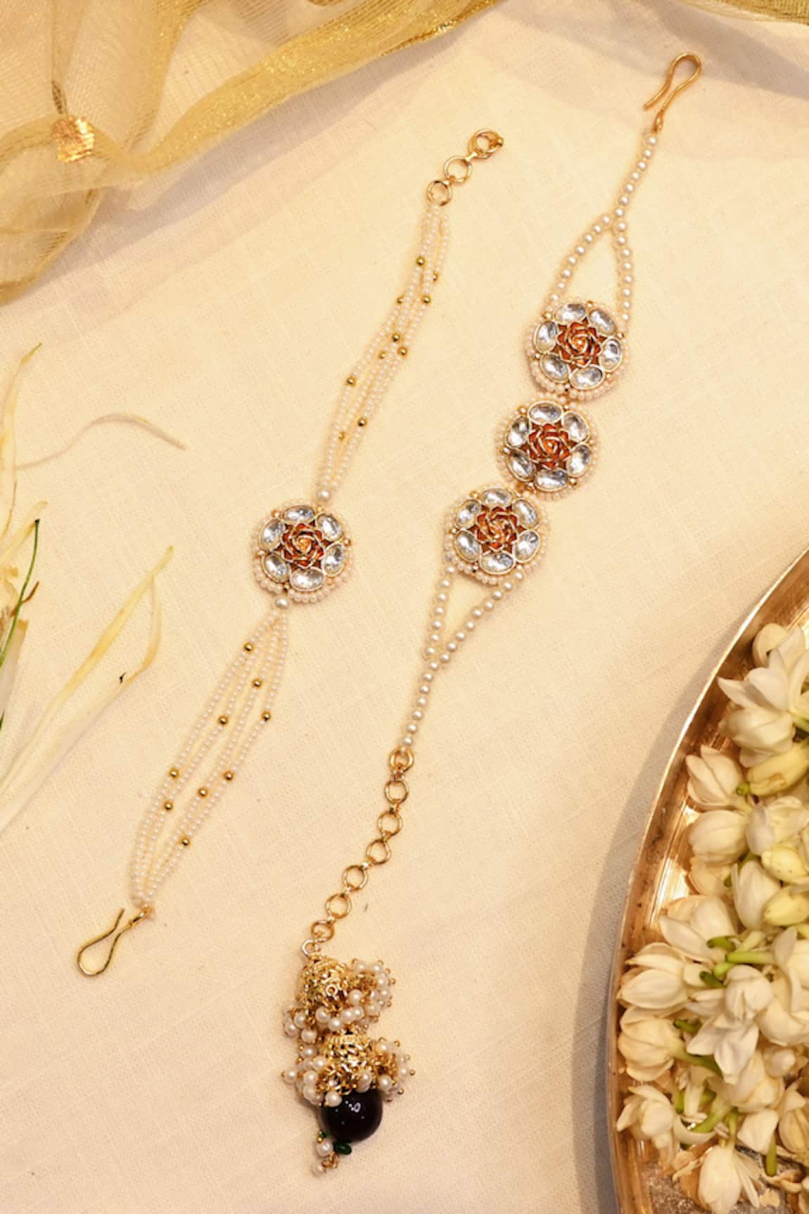 Shlok Jewels Kundan & Natural Gemstone Rakhi Set 