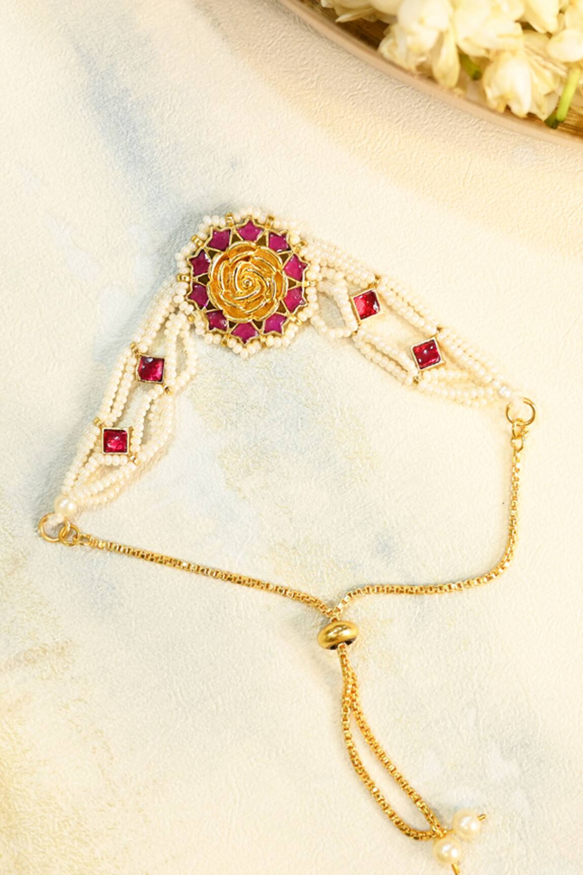 Shlok Jewels Kundan & Natural Gemstones Rakhi 