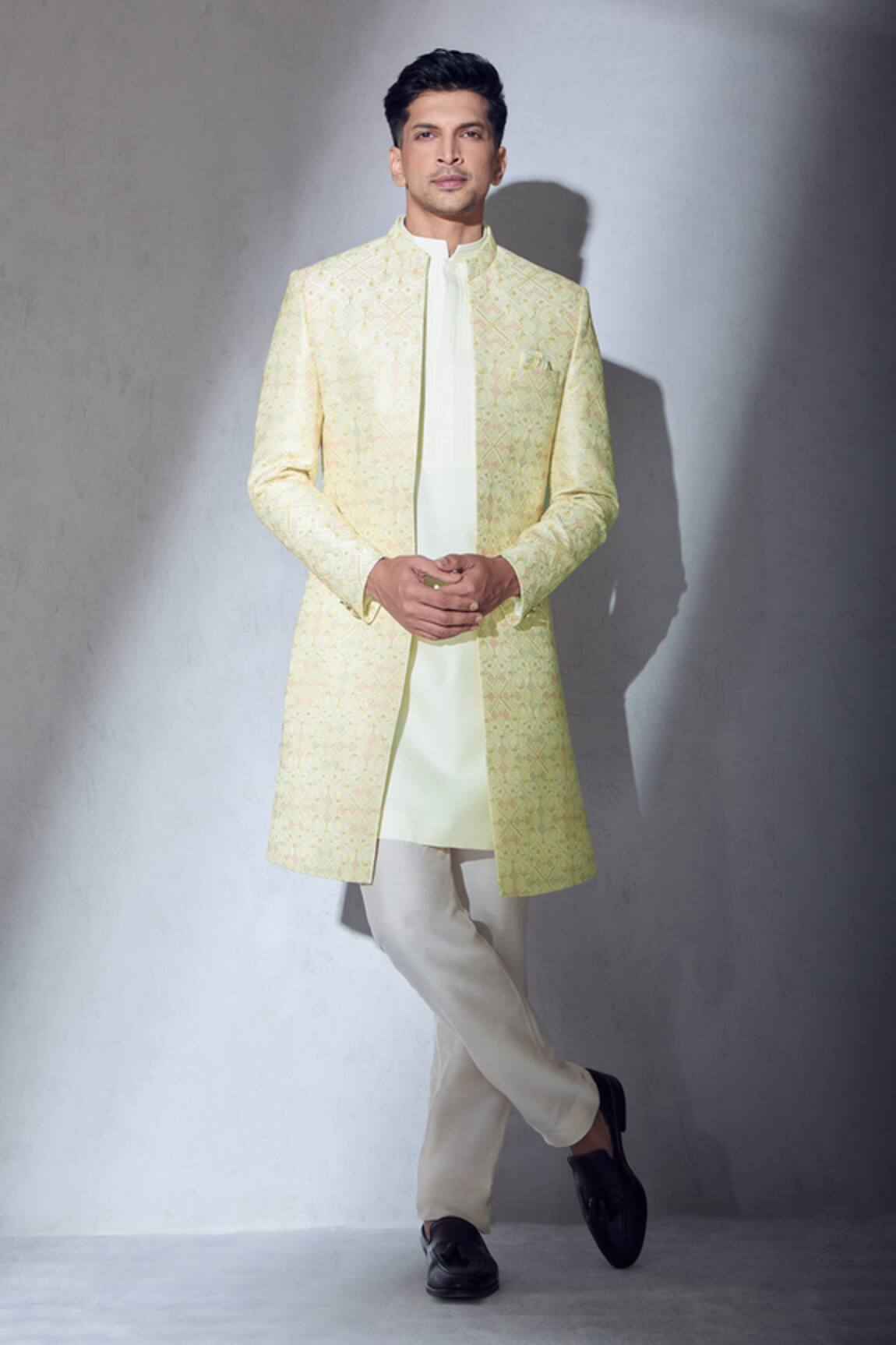 Aariyana Couture Embroidered Sherwani Jacket Kurta Set 