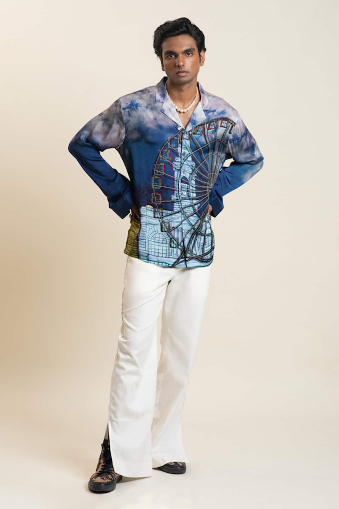 Dark Hour Bemberg Satin Printed Shirt 