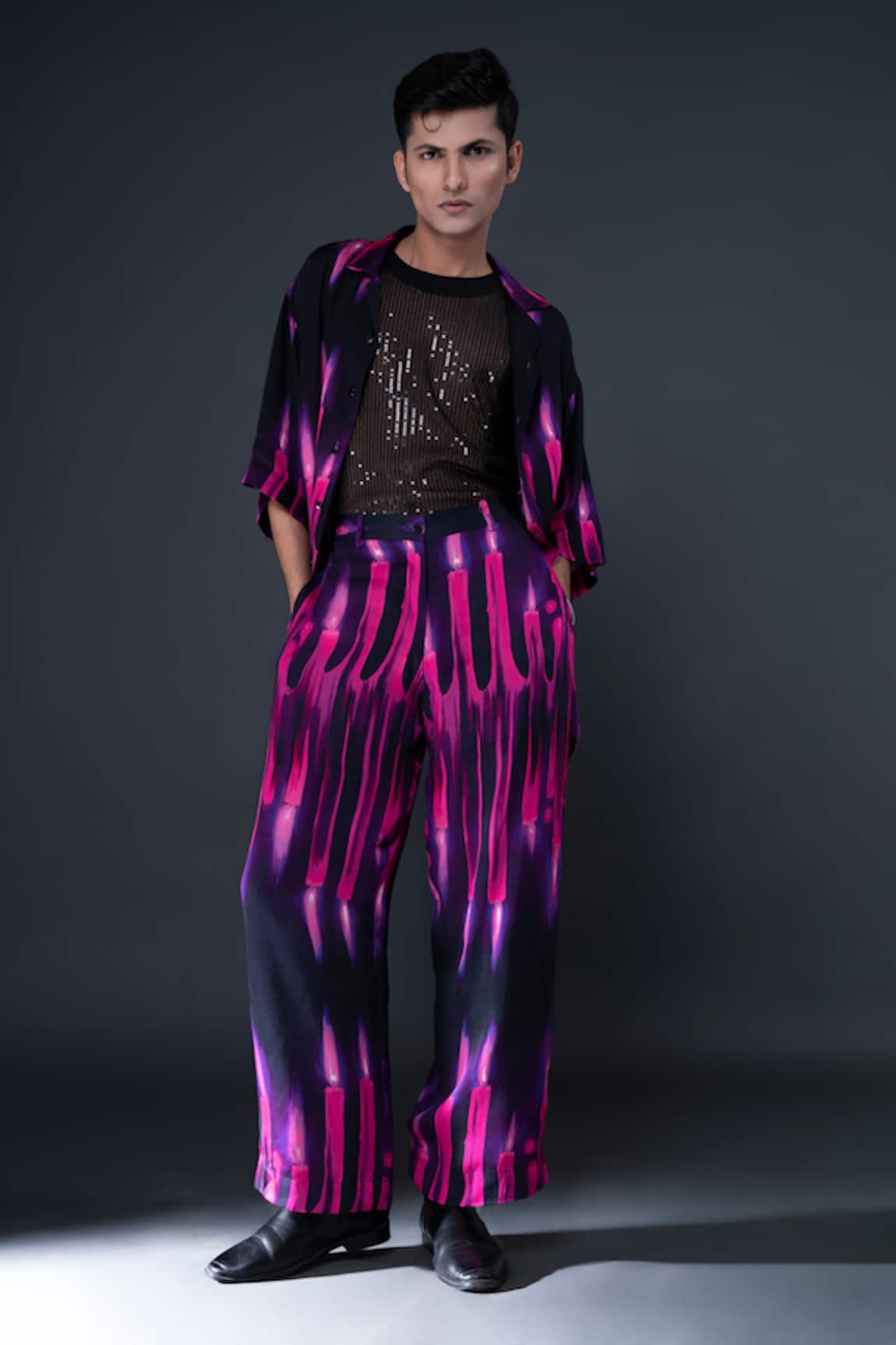 Dark Hour Abstract Print Pant