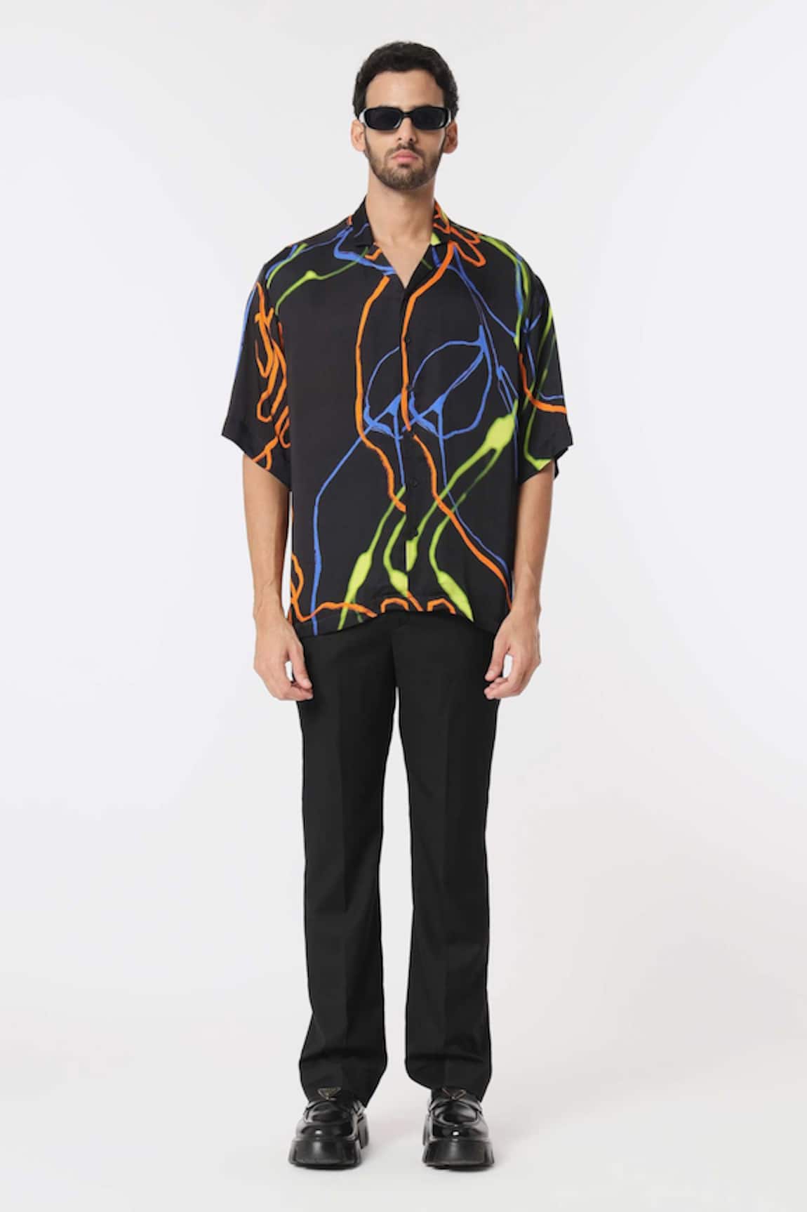 Dark Hour Abstract Helix Print Shirt