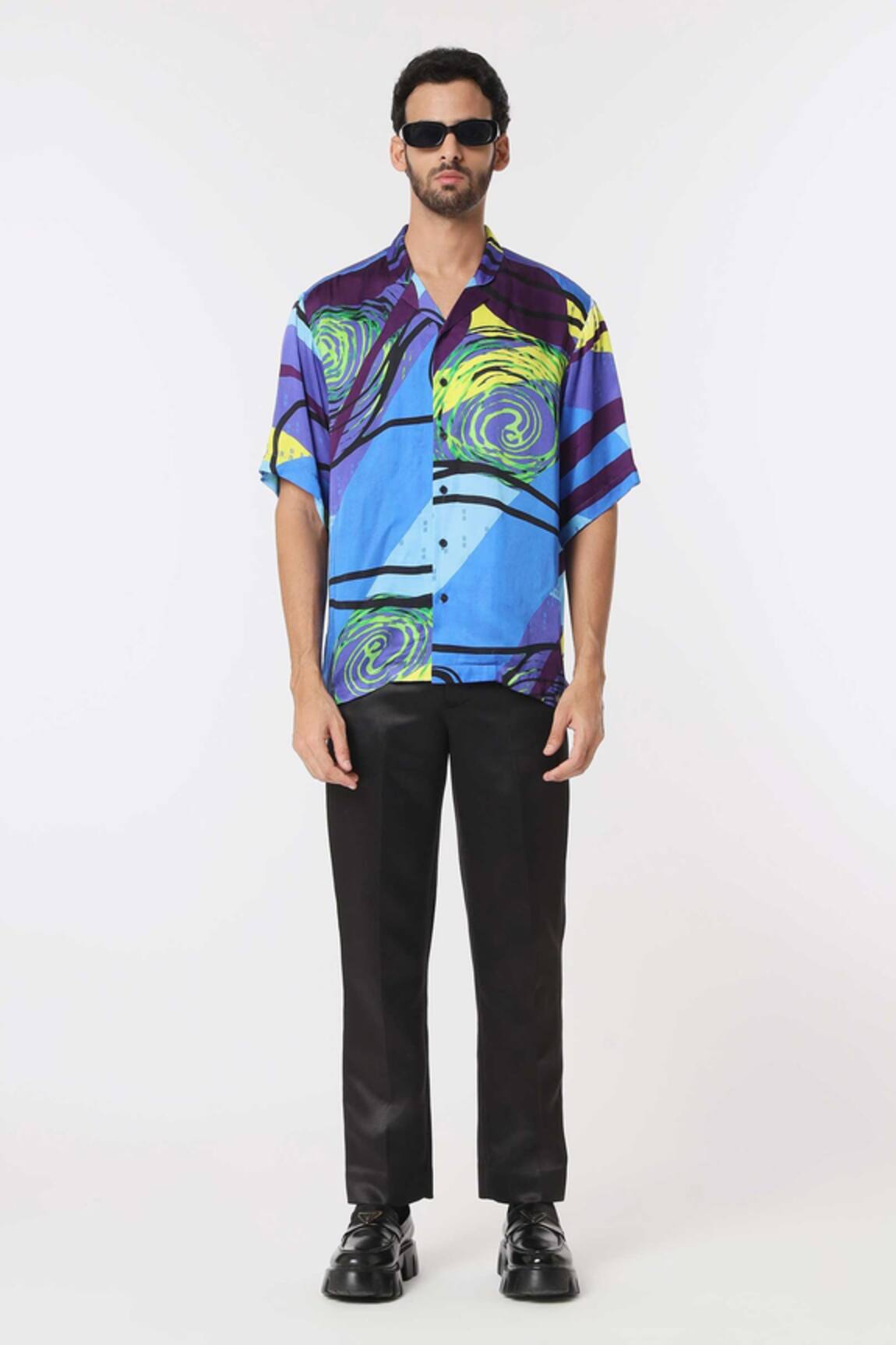 Dark Hour Swerve Ripple Print Shirt 