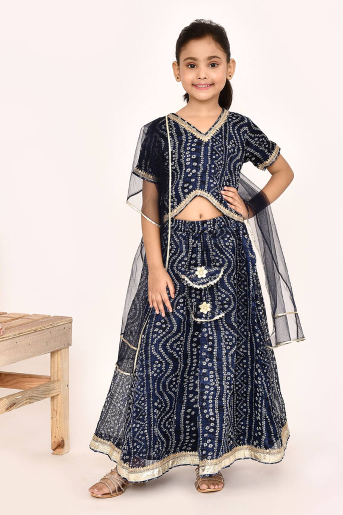 Petite Pomme Bandhani Print Lehenga Blouse Set 