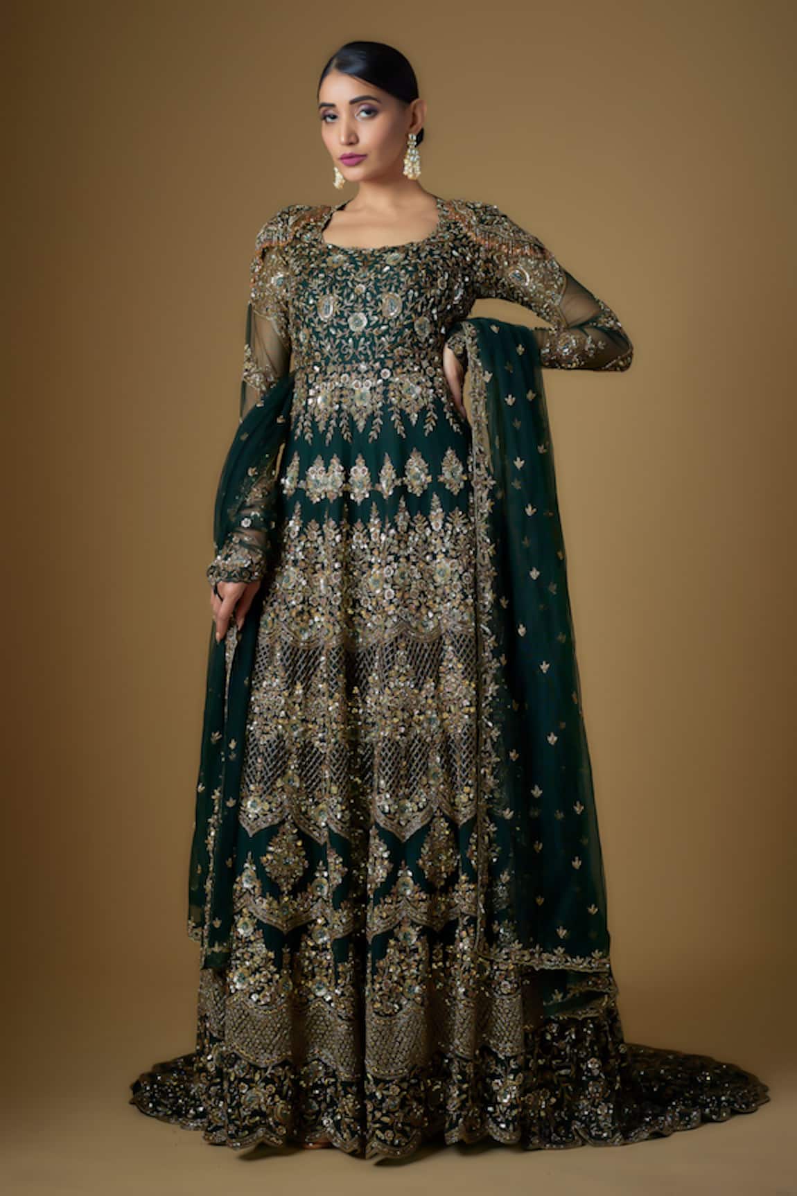 FATIZ Embroidered Anarkali With Dupatta