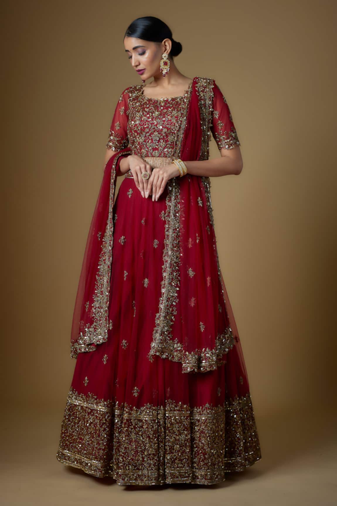 FATIZ Hand Embroidered Blouse Lehenga Set
