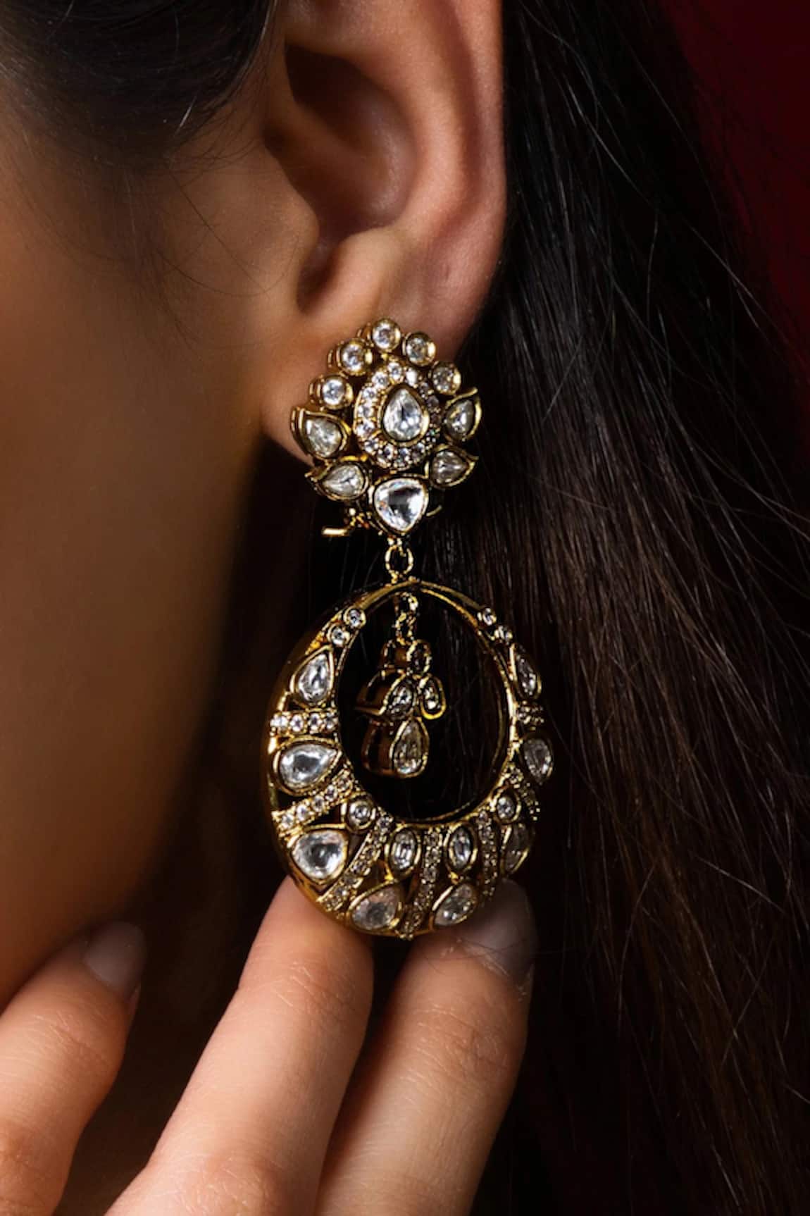 Queens Jewels Regal Kundan Studded Chandbali