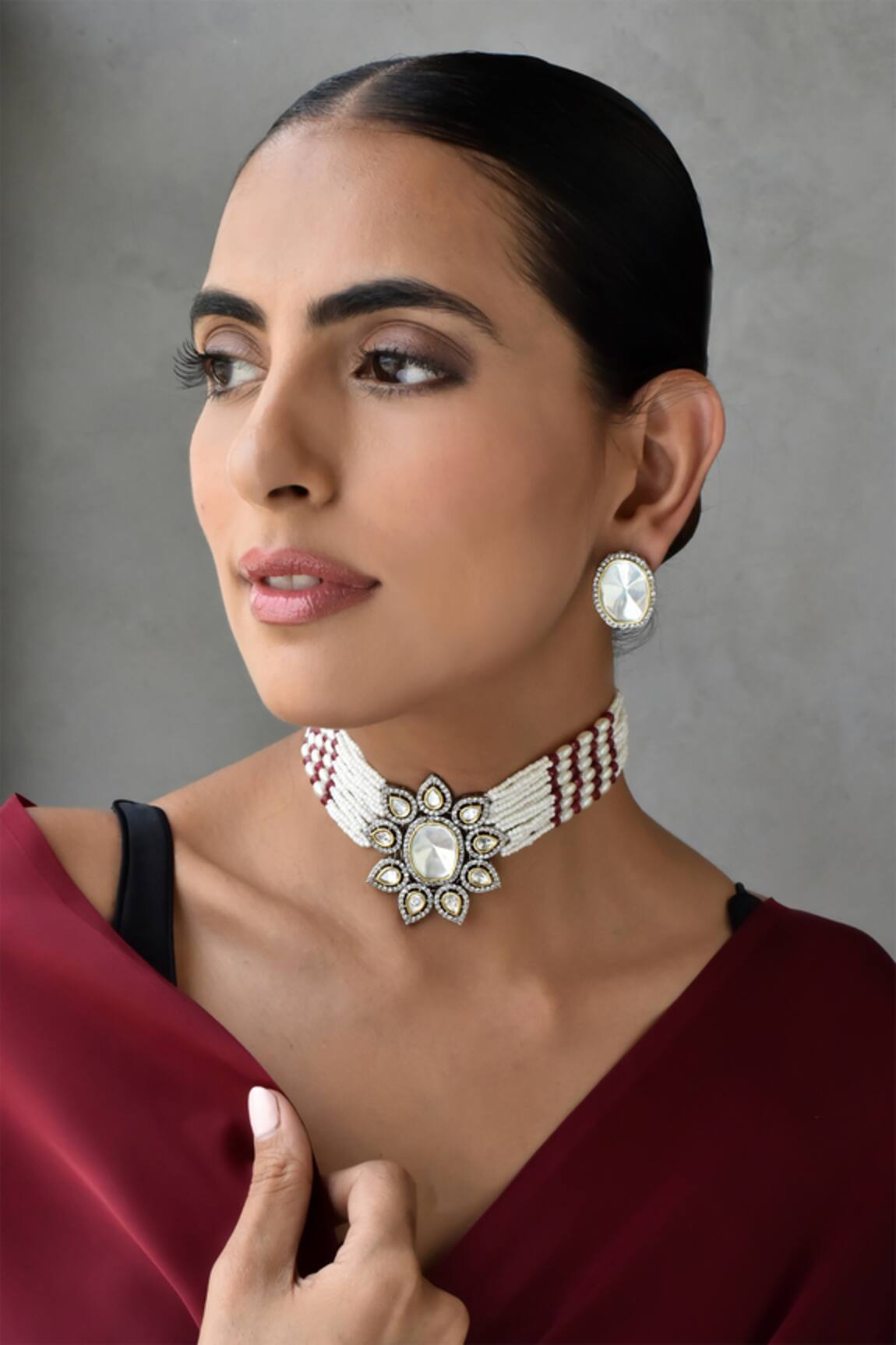 Swabhimann Polki Embellished Multistrand Necklace Set