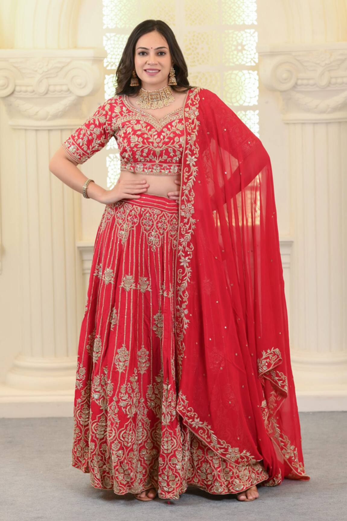 Hasrat By Salma Zardosi Embroidered Blouse & Lehenga Set