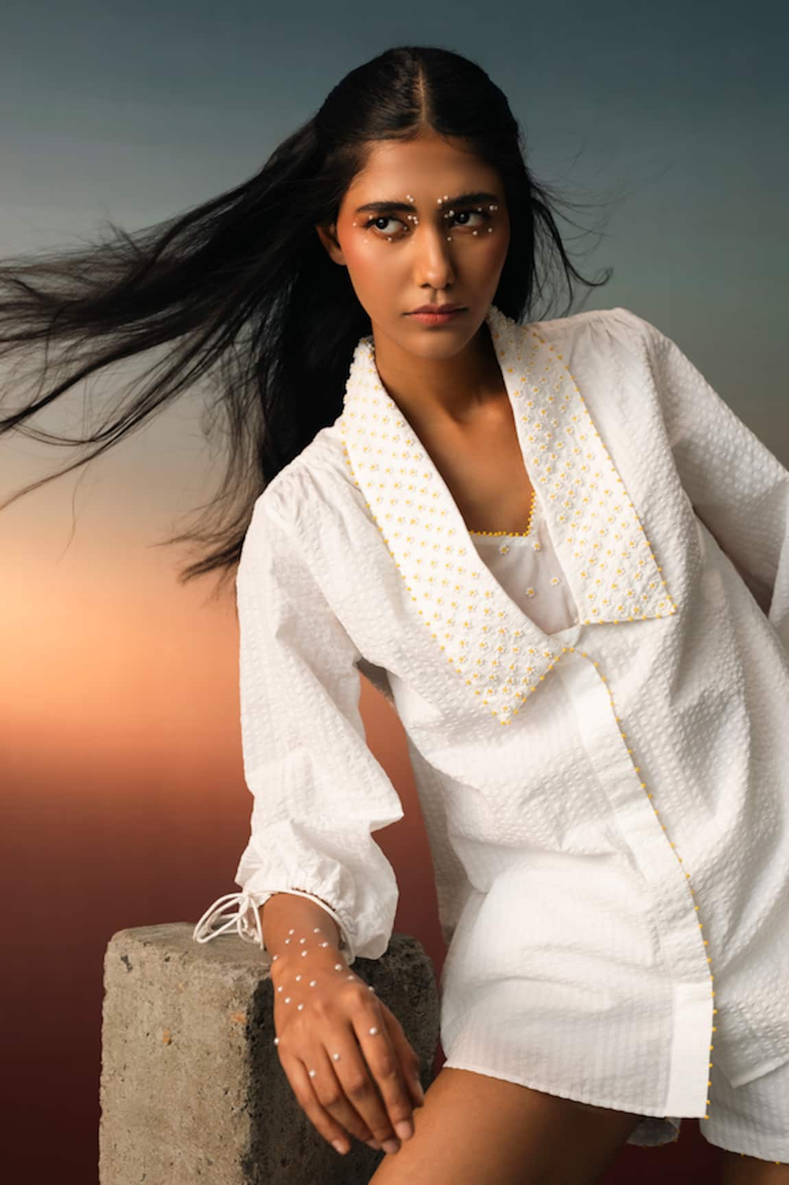 Karishma Kajaria Embroidered Collar Shirt 