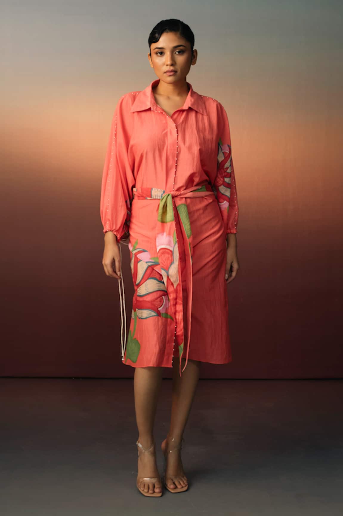 Karishma Kajaria Floral Blossom Print Midi Dress 