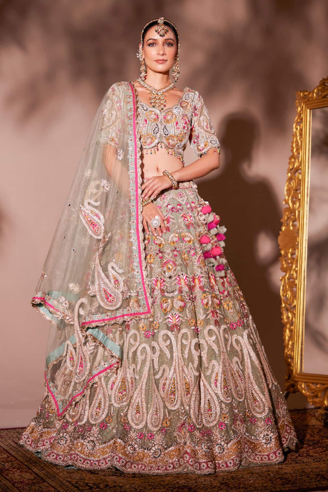 Chaashni By Maansi And Ketan Embroidered Floral Bridal Lehenga Set