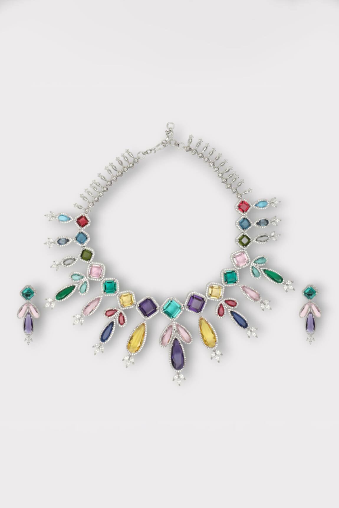 Zaza By Somya Admiration Stone Studded Drop Necklace Set