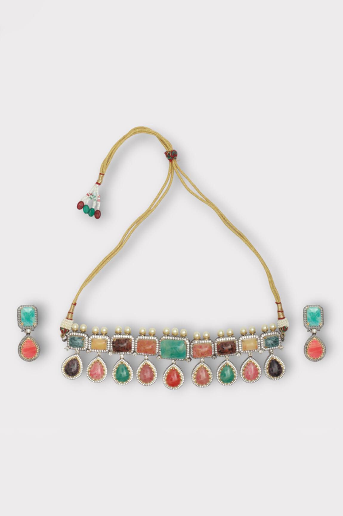 Zaza By Somya Captivating Stone Studded Choker Set