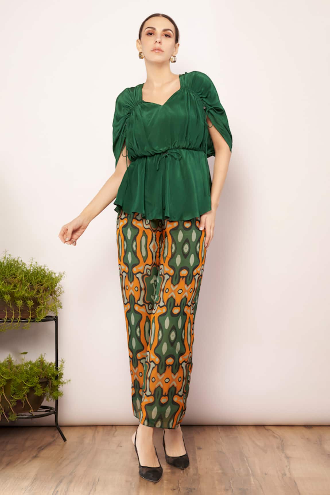 Babita Malkani Plain Ruched Top 