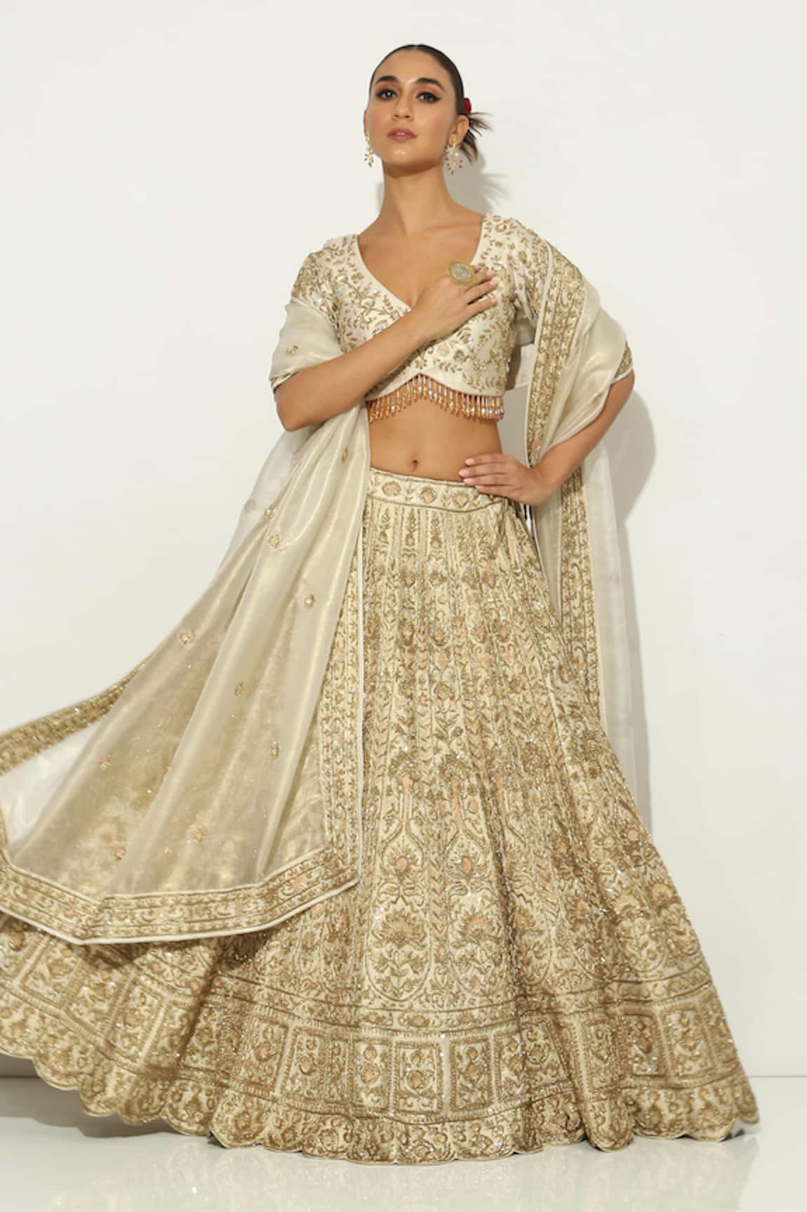Vandana Sethi Gul Zardozi Embroidered Bridal Lehenga Set