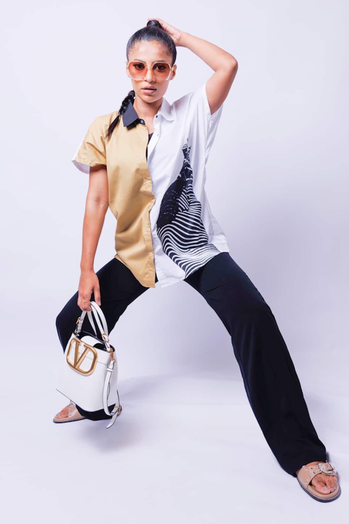 Richaa Goenka Printed Cotton Collared Shirt 