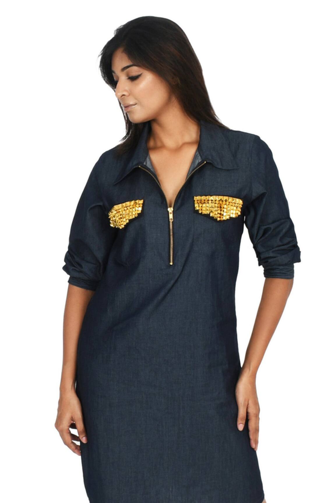 Richaa Goenka Pocket Hand Embroidered Cotton Dress