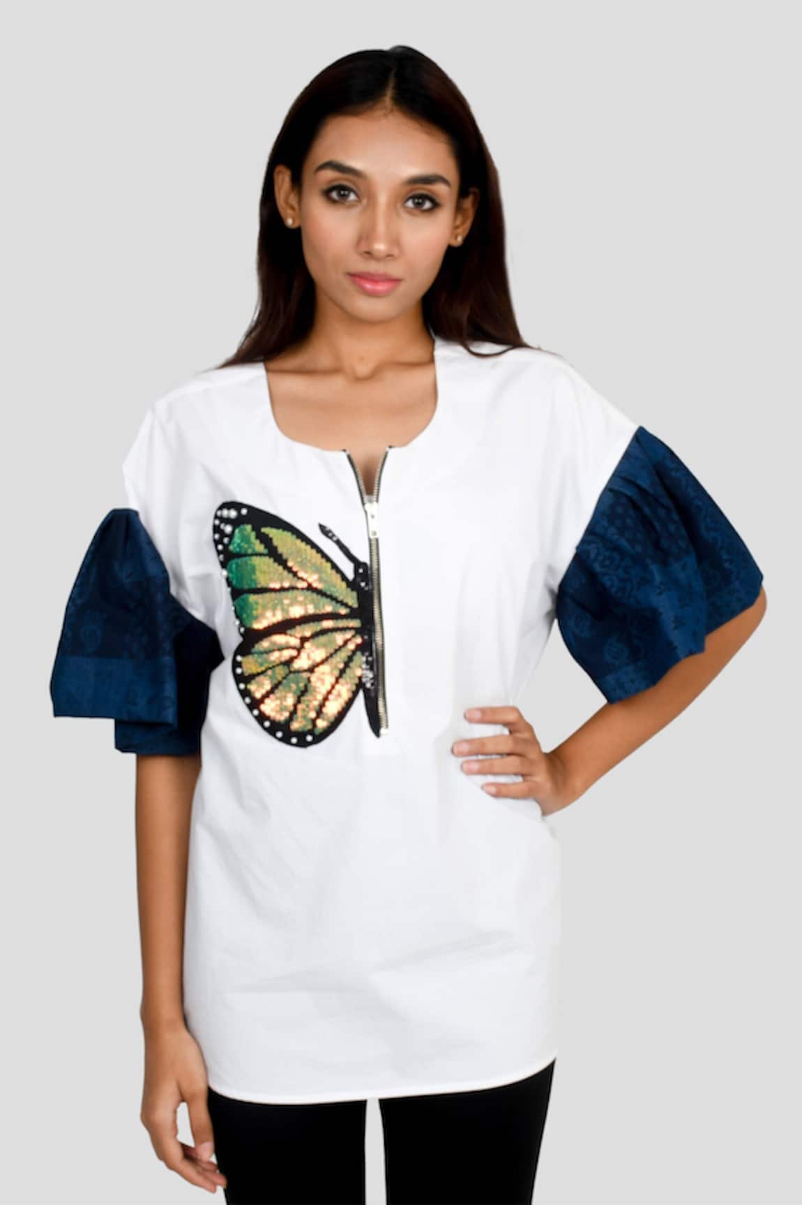 Richaa Goenka Hand Embroidered Cotton Shirt