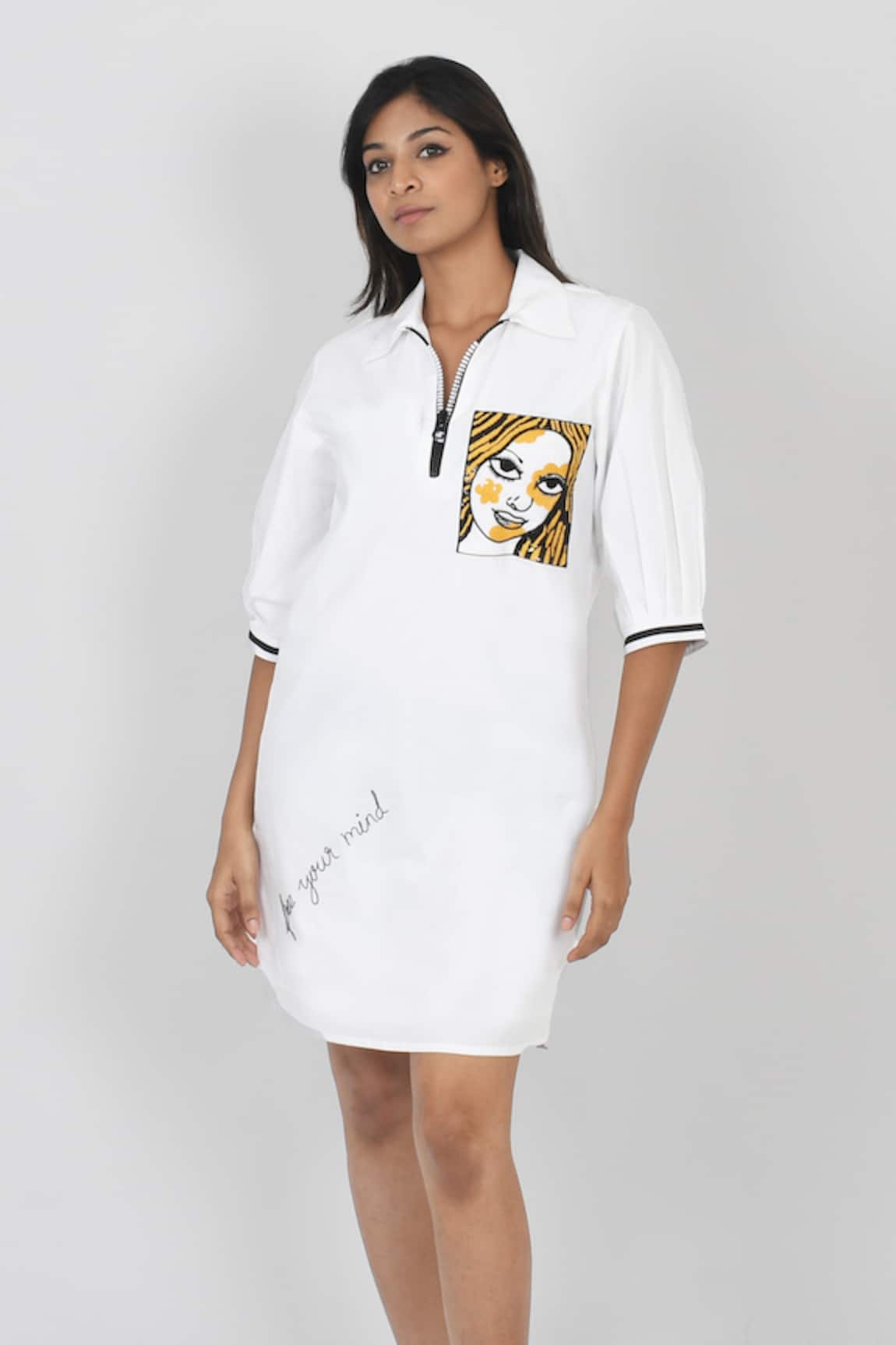 Richaa Goenka Face Pocket Embroidered Dress