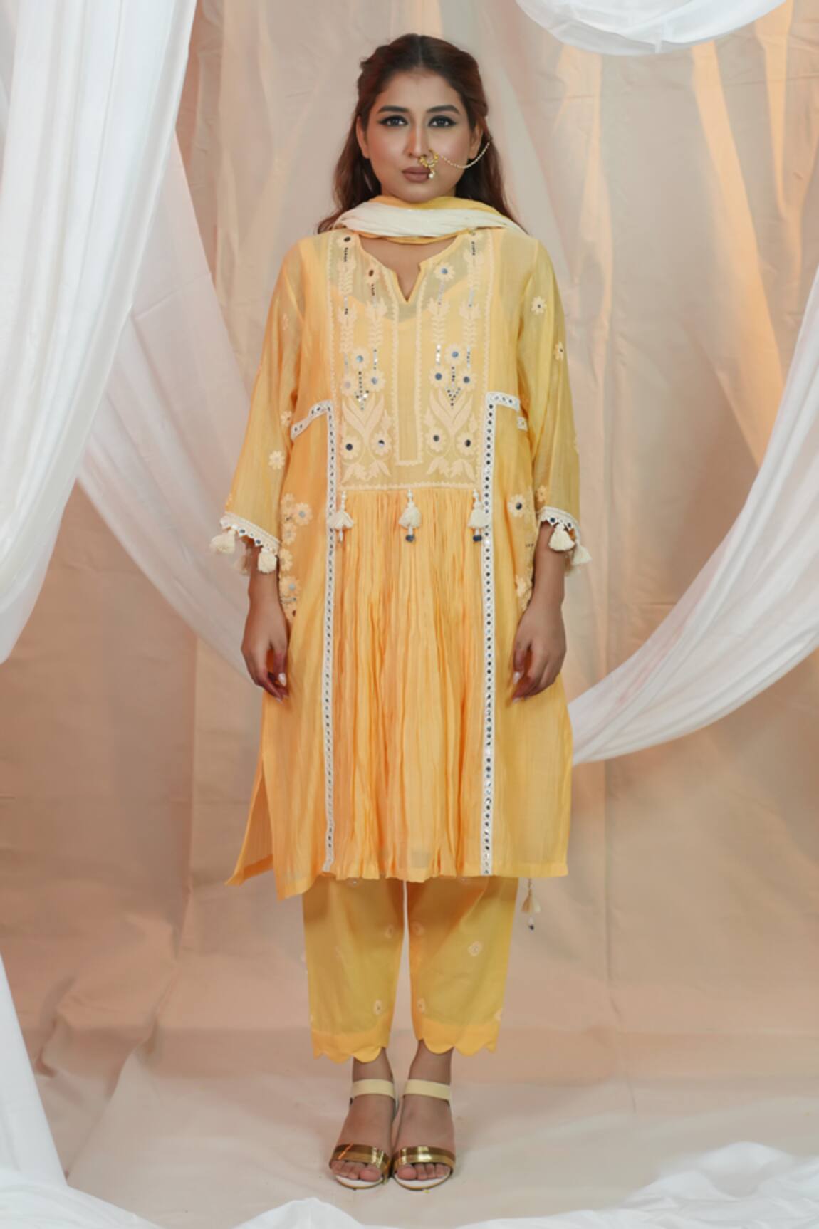 Jyoti Bansal Floral Sequin Embroidered Anarkali Pant Set 