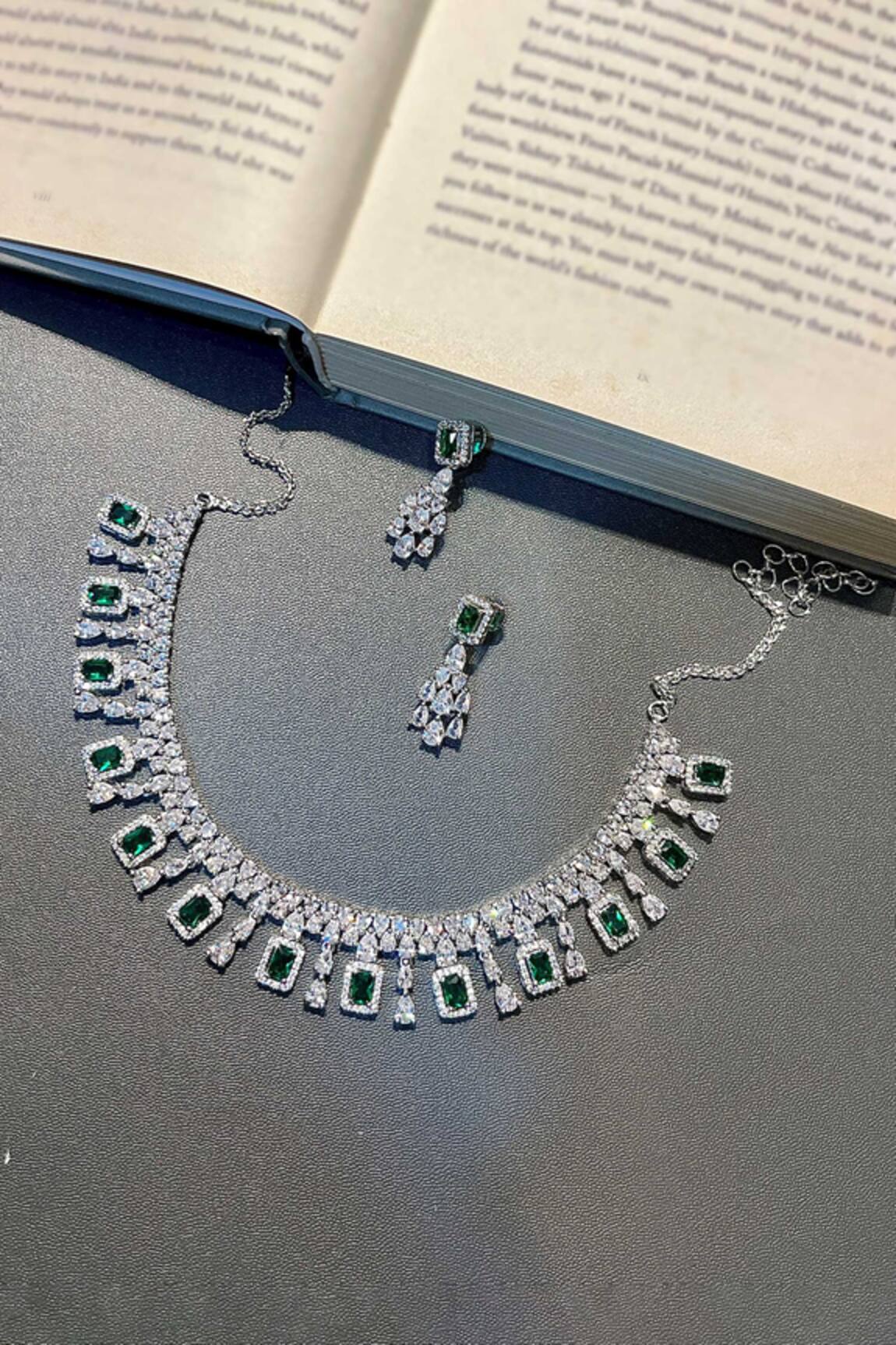 Prestones Zirconia Embellished Choker Set