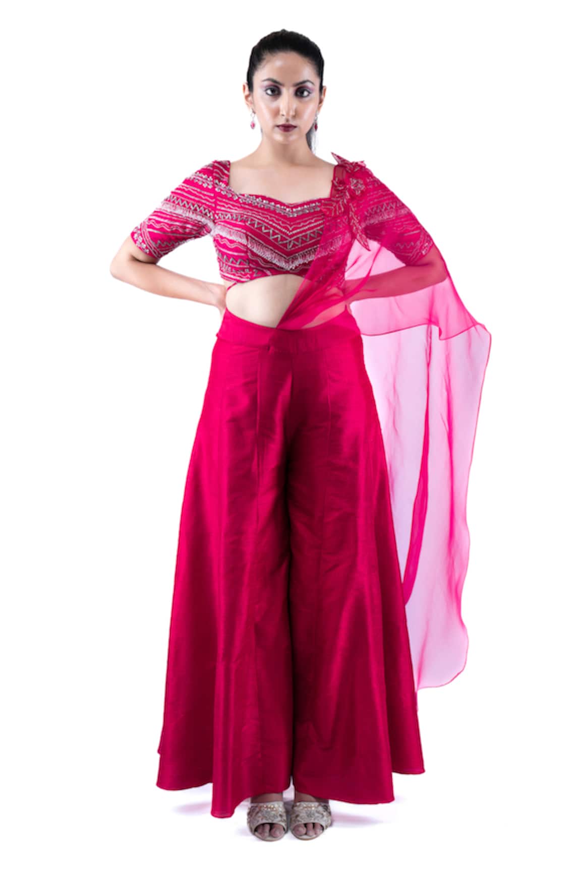 Pooja Kankariya Embroidered Blouse Sharara Set