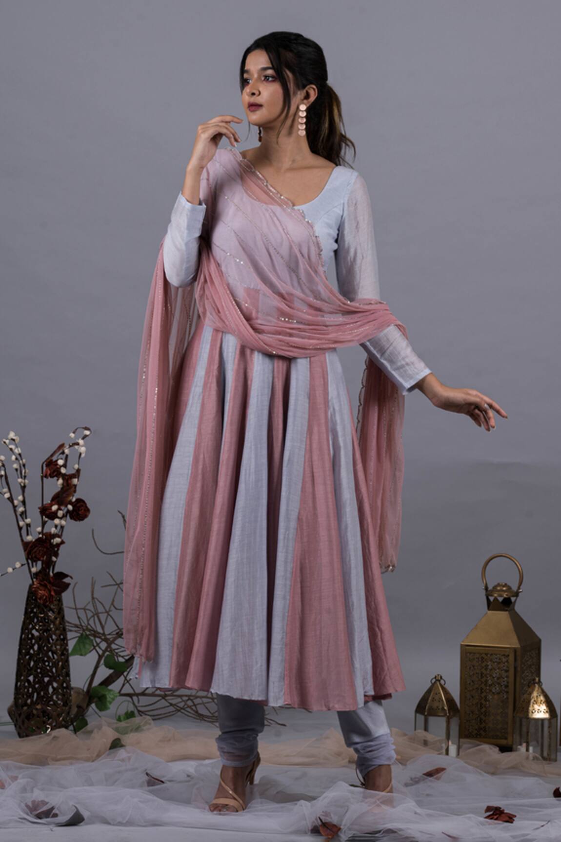 Pooja Kankariya Alternate Panelled Flare Anarkali Set