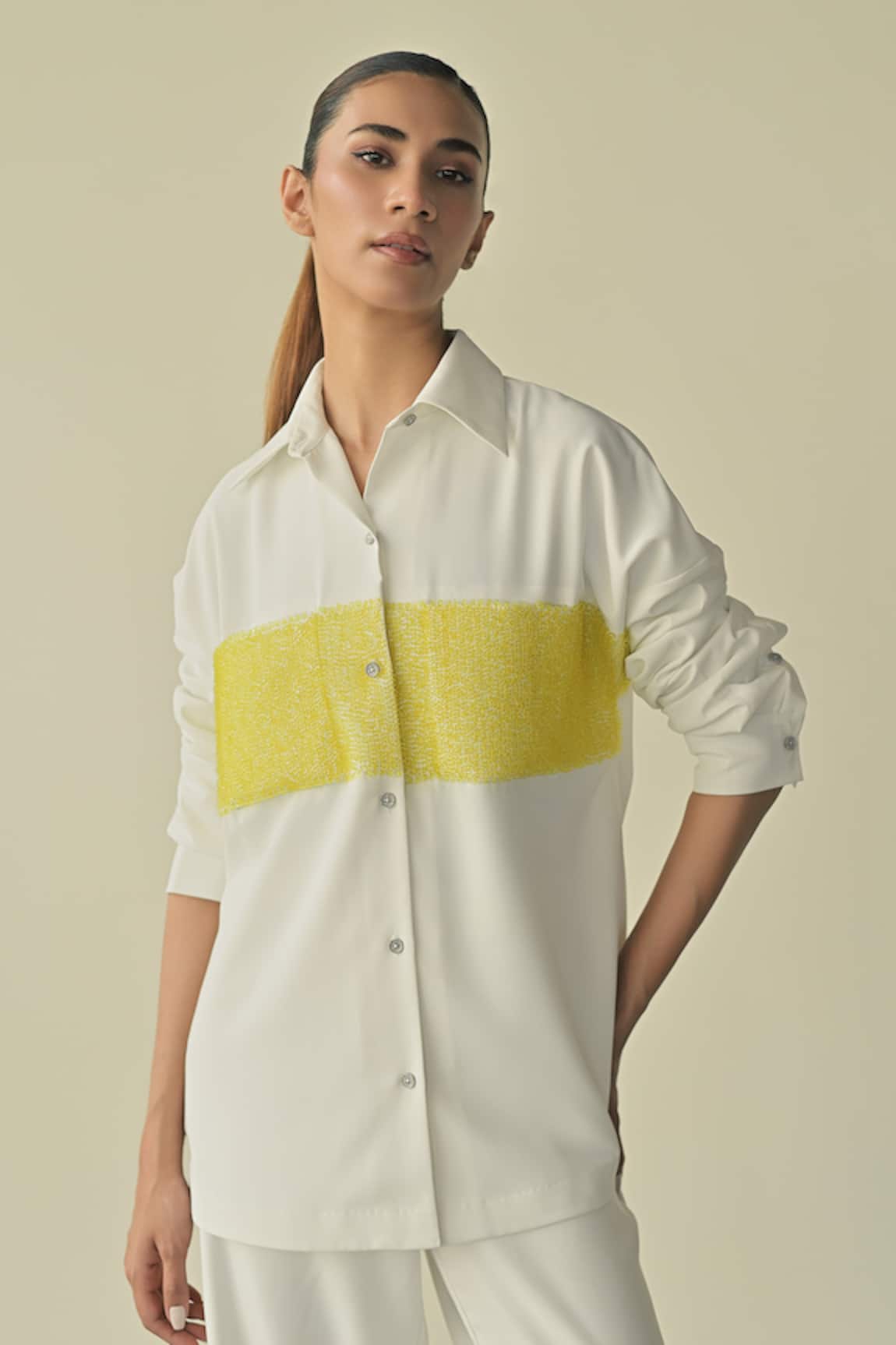 Somya Goyal Beads Embroidered Shirt 