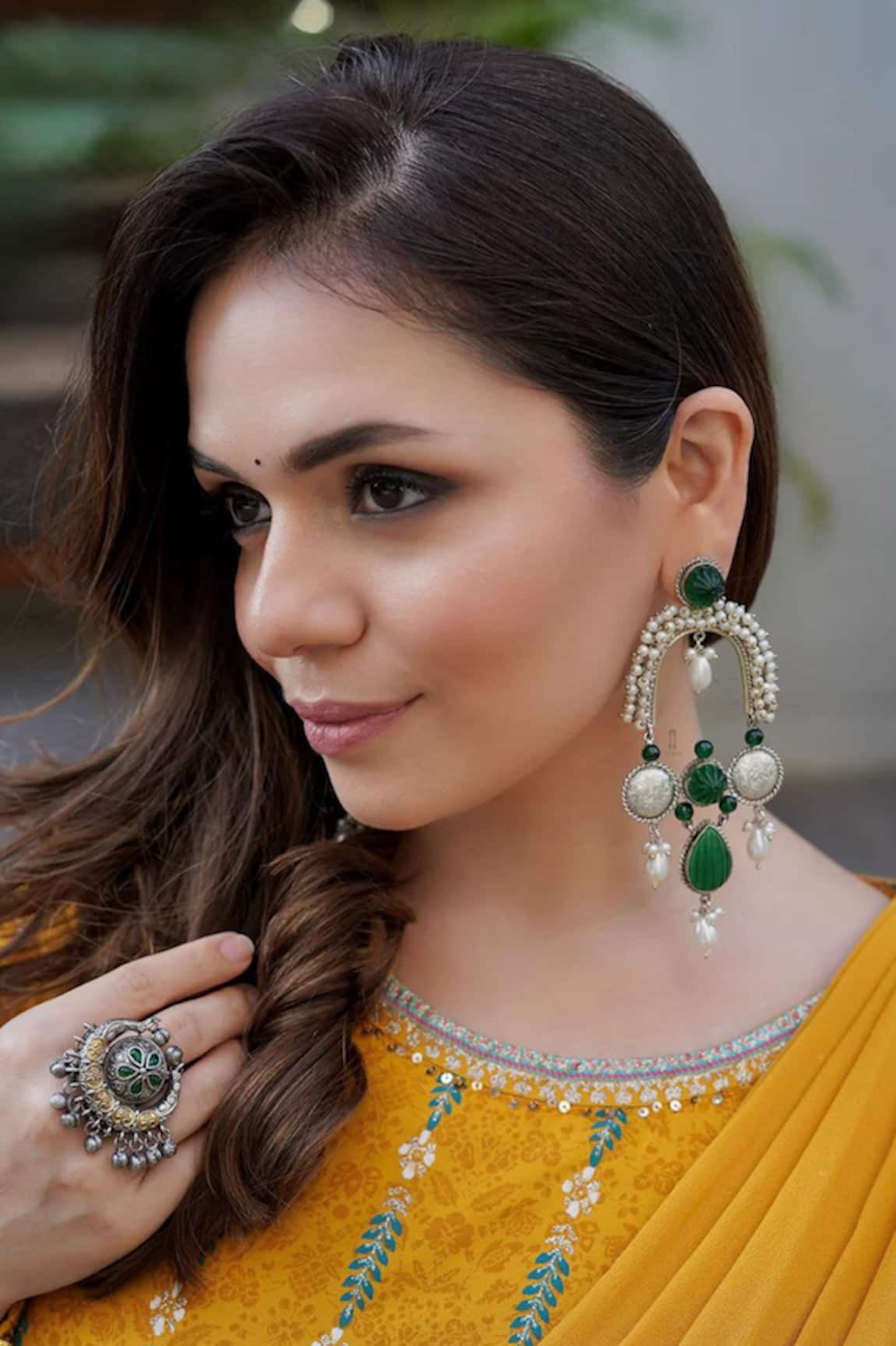 Anana Tashi Geometric Carved Earrings