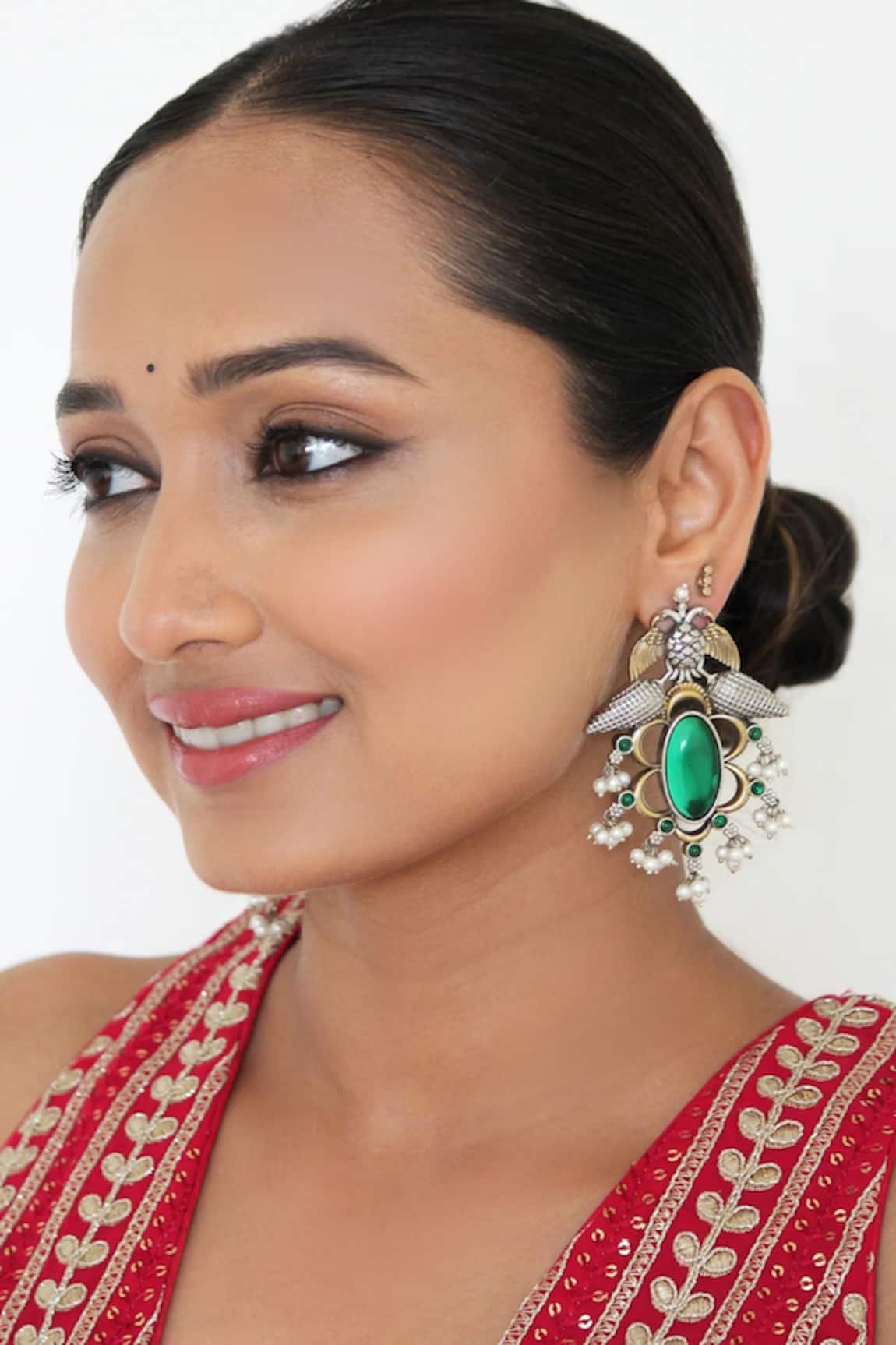 Anana Kashvi Bird Carved Earrings 