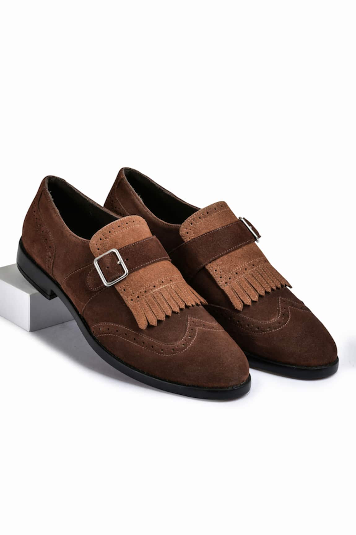 Wednesday Lifestyle Issac Suede Leather Monk Shoes 